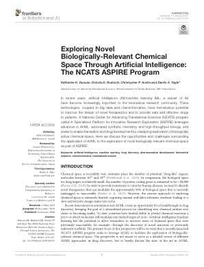 通过人工智能探索新的生物相关化学空间：NCATS ASPIRE 计划